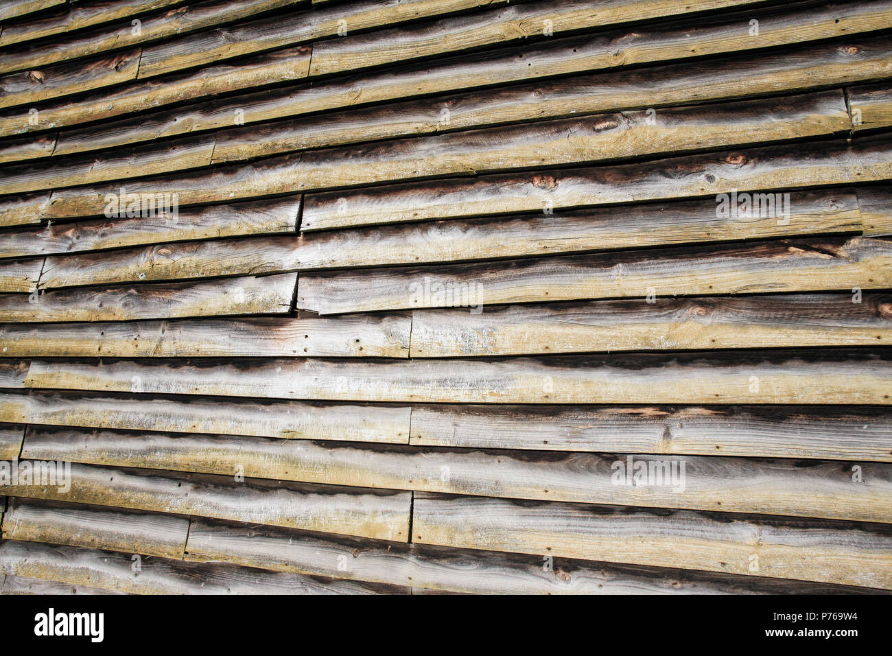 Old weatherboards on shearing shed Stock Photo