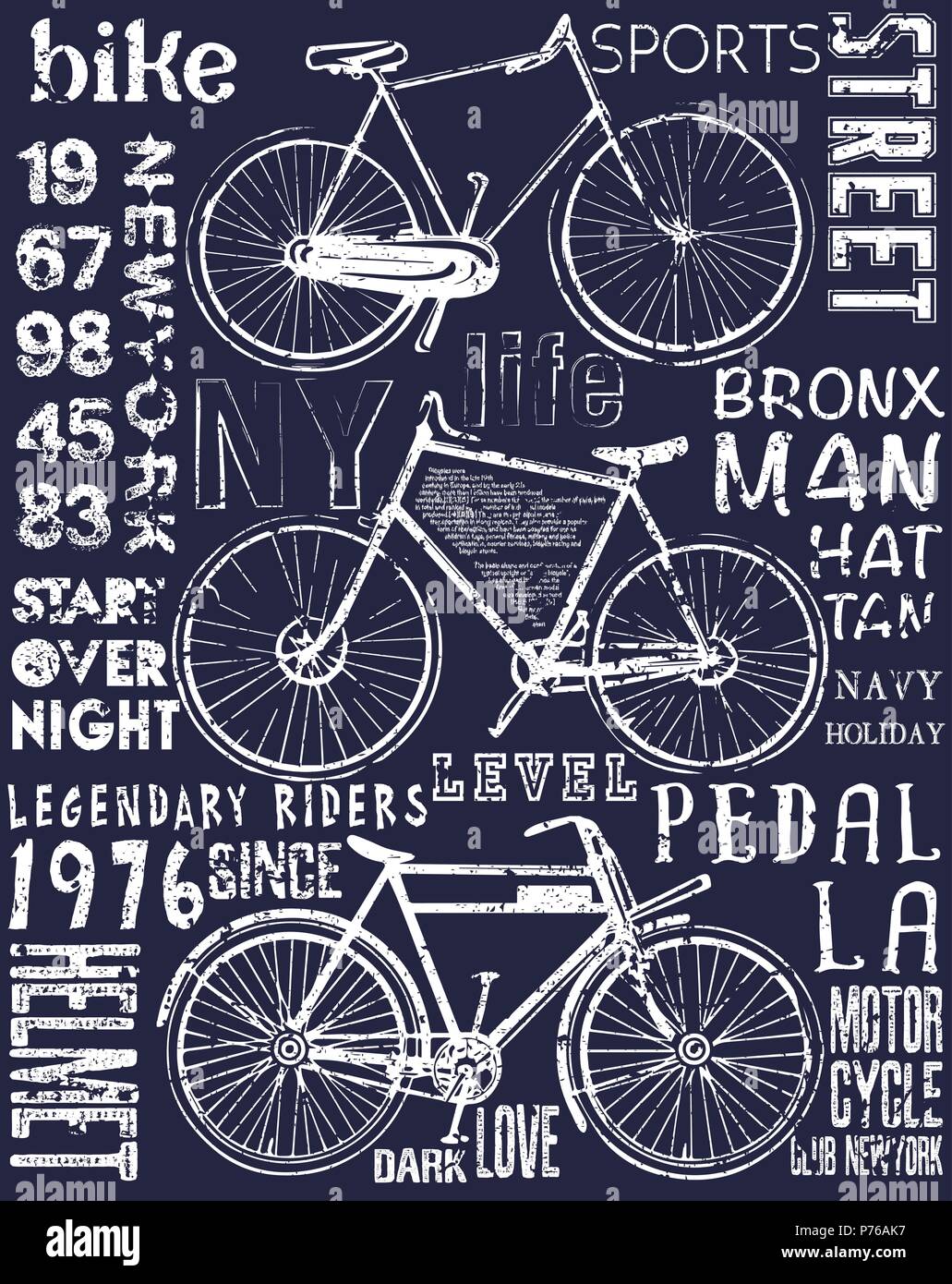 Bike poster tee graphic design Stock Vector Image Art Alamy