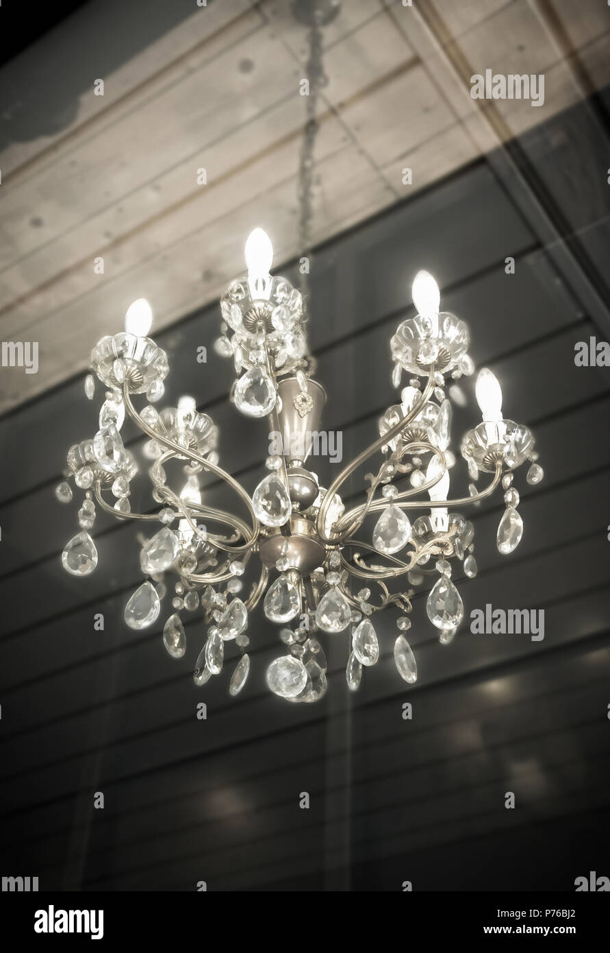 Crystal chandelier hanging Stock Photo Alamy