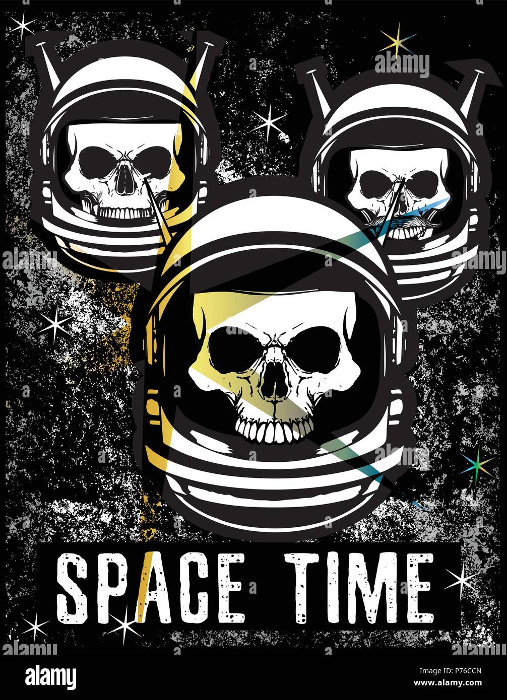 Vintage Space Skull T shirt Graphic Design Stock Vector Image & Art - Alamy