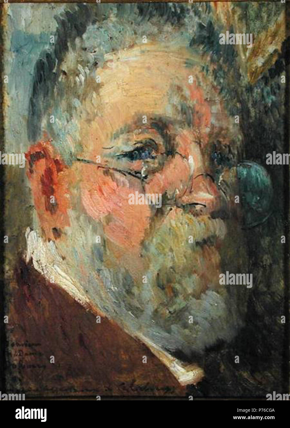 . Self-portrait  between 1864 and 1928 211 Self portrait Lebourg Stock Photo