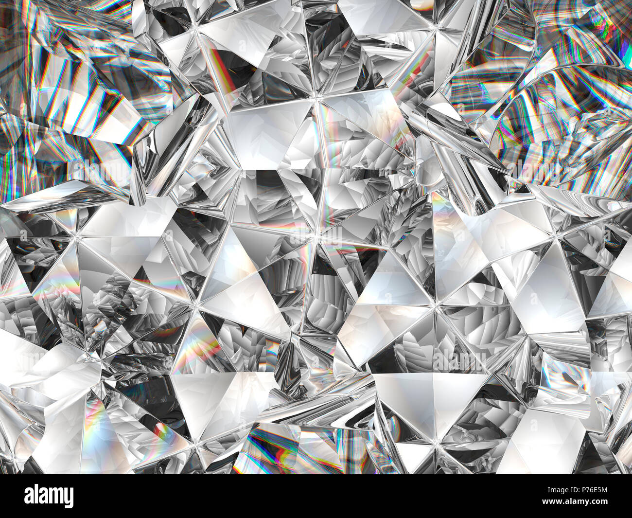 diamond texture closeup and kaleidoscope. top view of round gemstone 3d ...