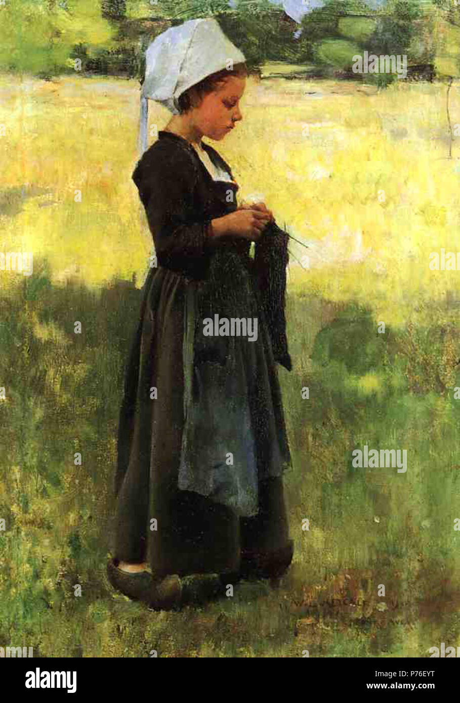 . Breton Girl 1884 229 Willard Leroy Metcalf Breton Girl Stock Photo ...
