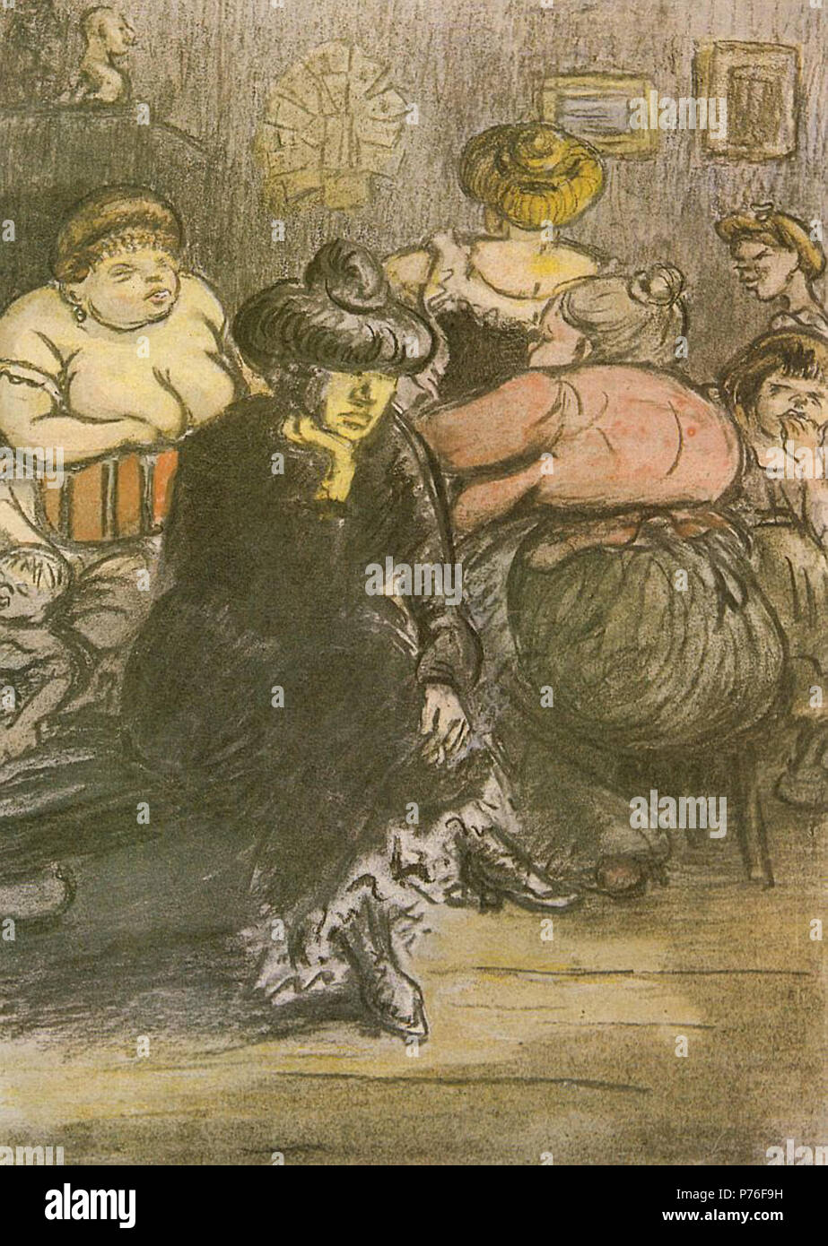 . Deutsch Garderobe in einem Vorstadtvarieté English Dressing room in