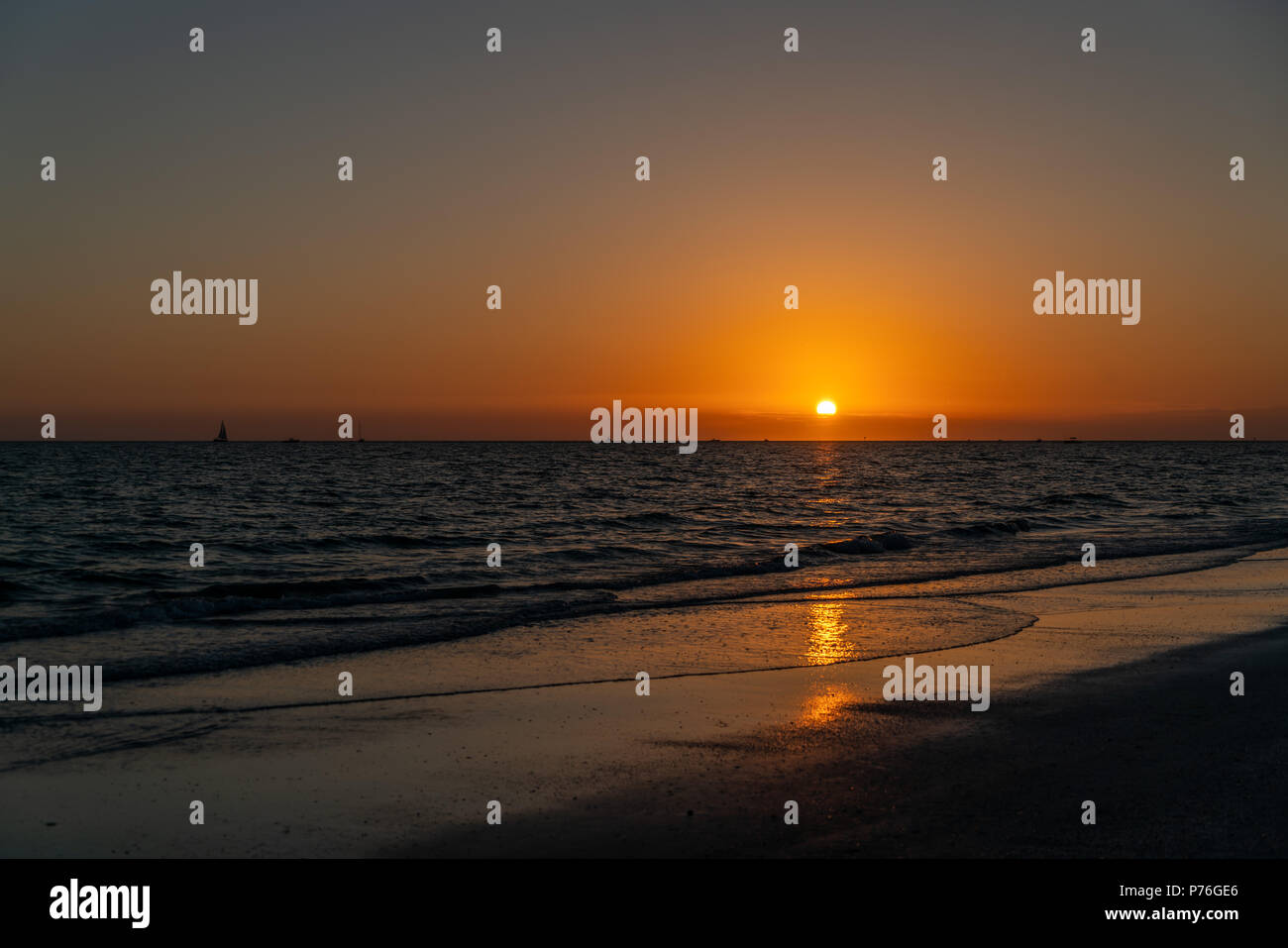 Walking The Beach In Treasure Island Florida And Catching An Amazing Sunset Stock Photo Alamy