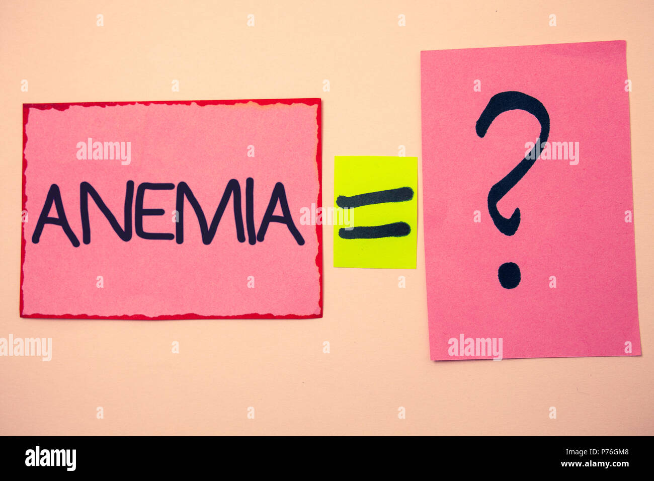 Handwriting text Anemia. Concept meaning Bloodlessness Disease Severe