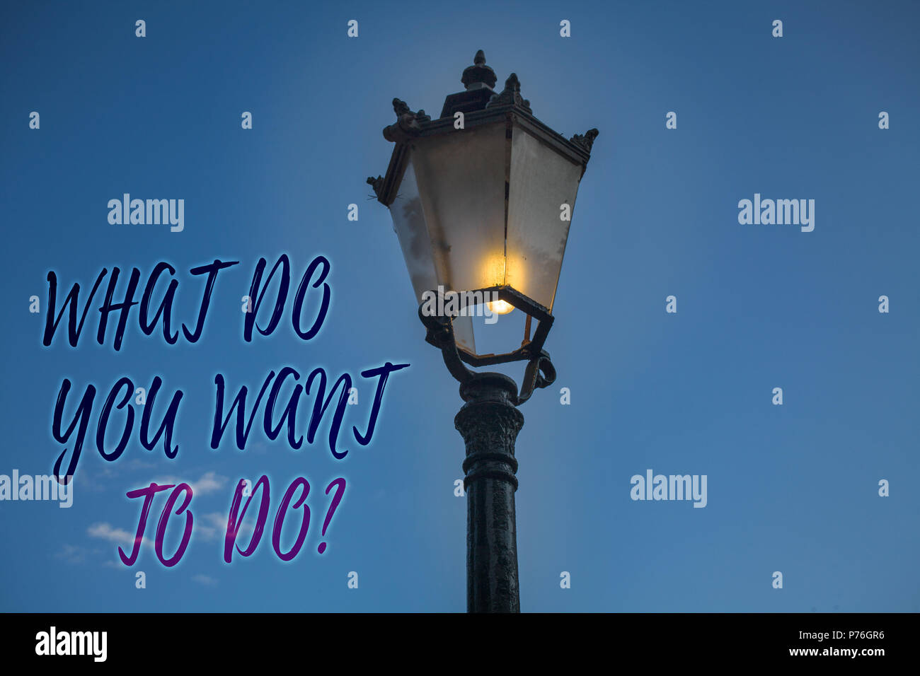 Handwriting Text Writing What Do You Want To Do Question Concept Meaning Meditate Relax Vacation Travel Desire Light Post Blue Sky Enlighten Ideas Me Stock Photo Alamy