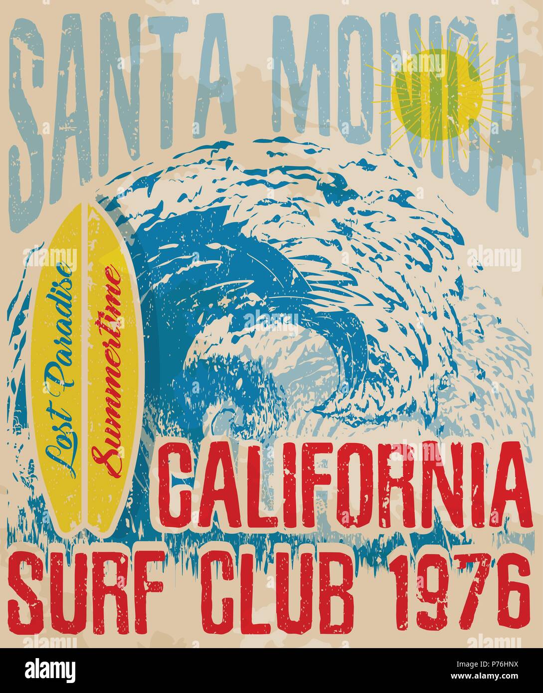 Summer beach vector background in retro style Stock Vector Image & Art ...