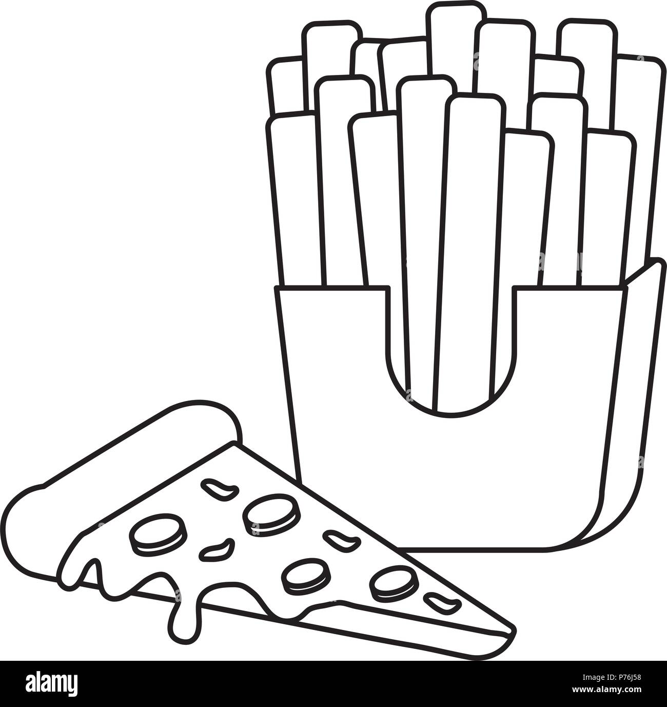 pizza and french fries over white background, vector illustration Stock Vector Image & Art Alamy