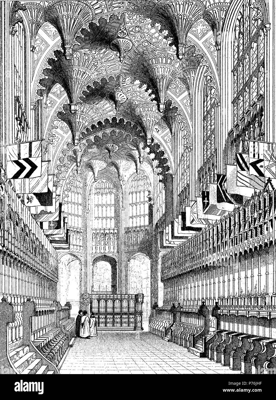 London, England, Westminster Abbey, the chapel of king Henry VII, digital improved reproduction of an original print from the year 1881 Stock Photo
