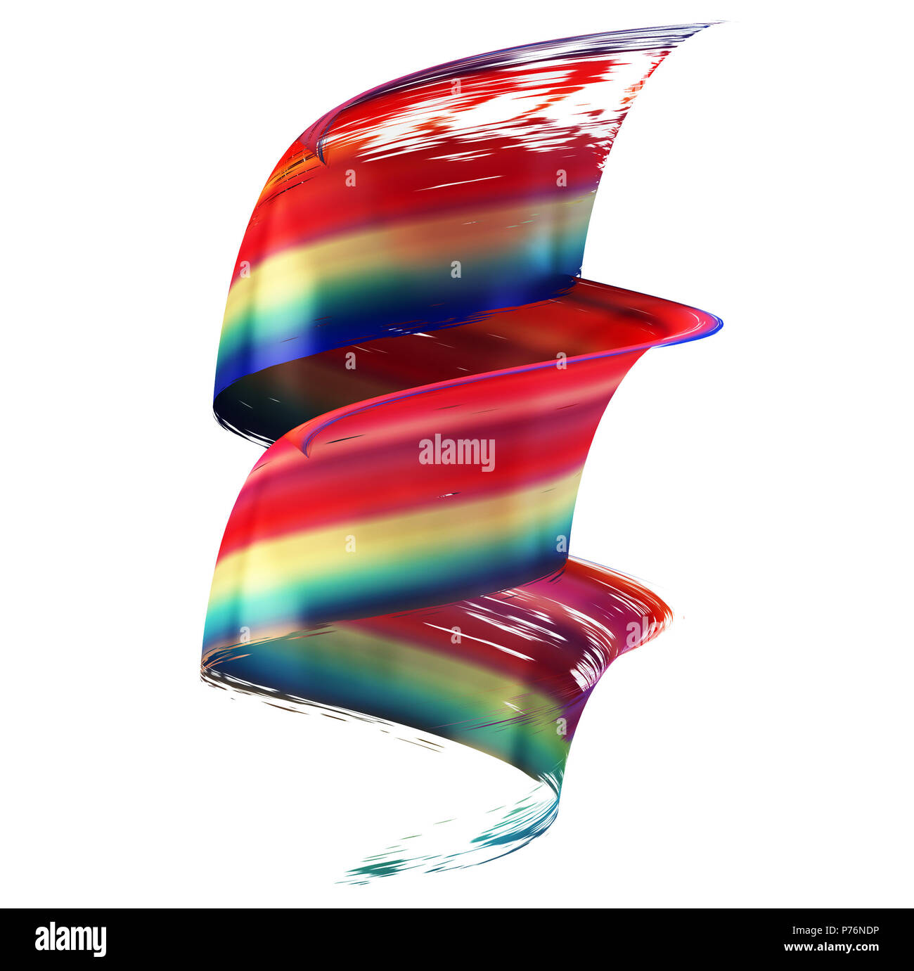 colorful brush stroke spiral 3d rendering Stock Photo - Alamy