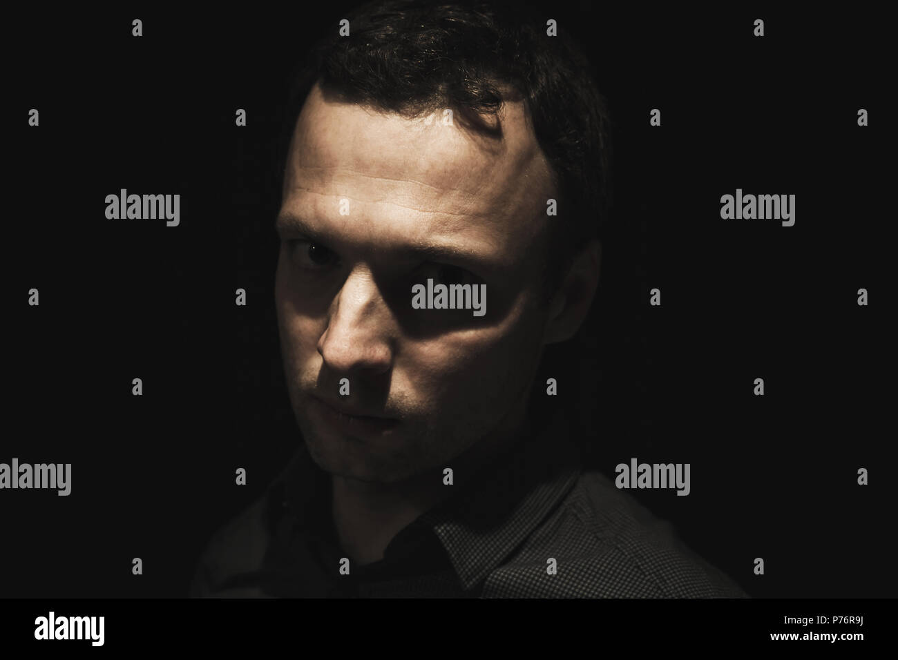 Man face close up model night hi-res stock photography and images - Alamy