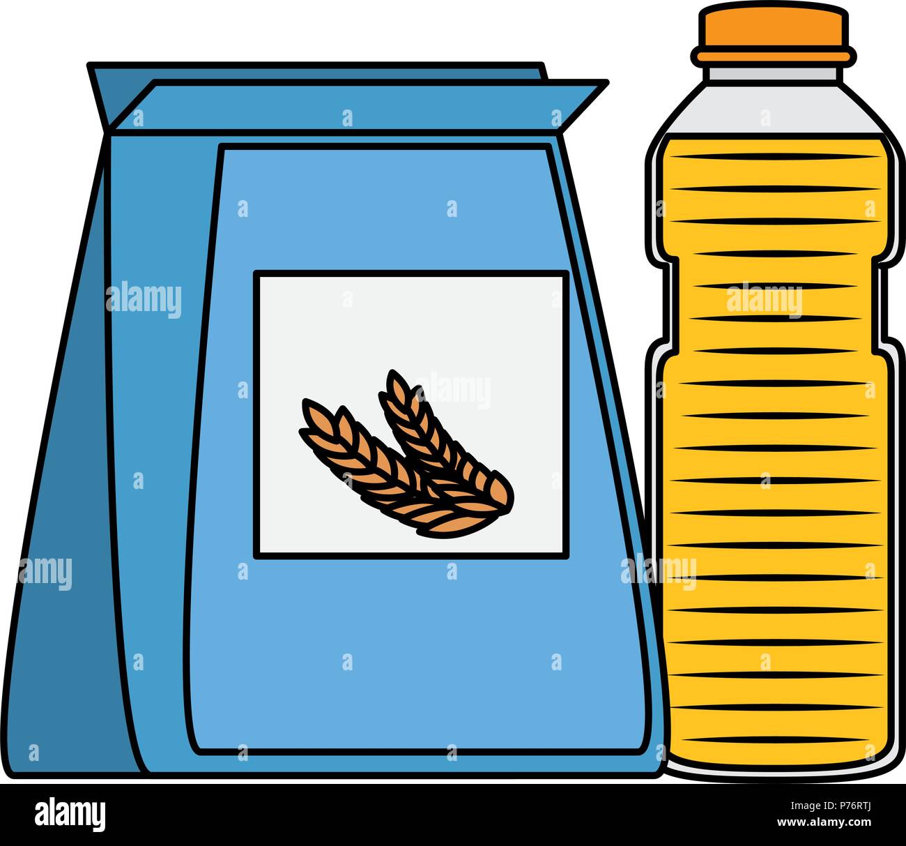 wheat bag with juice fruit bottle Stock Vector Image & Art Alamy
