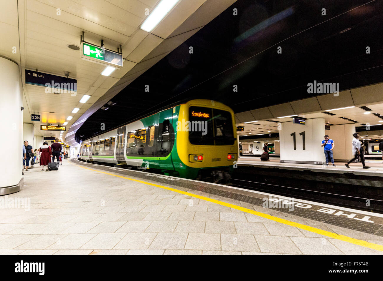 A platform view at Birmingham New Street Station , Birmingham, England, UK Stock Photo