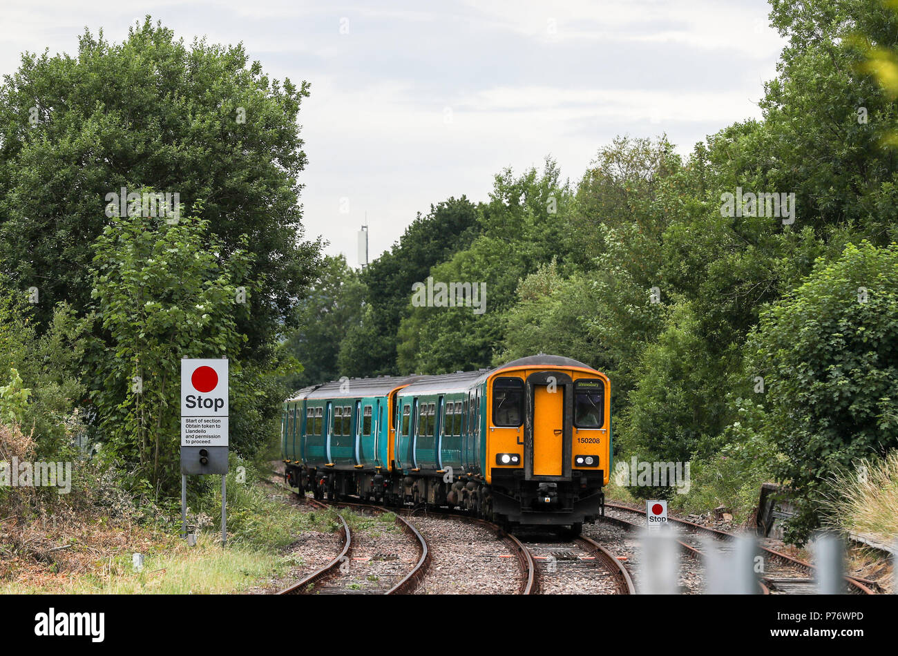 A train arrives at Llandovery Railway station which the Prince of Wales