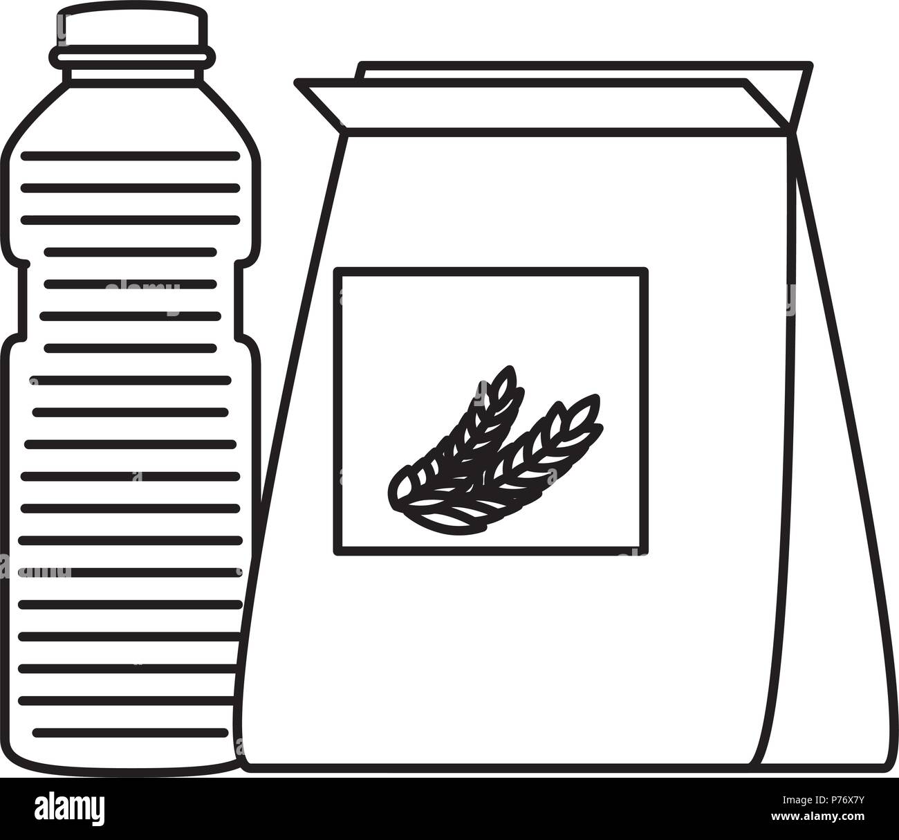 wheat bag with juice fruit bottle Stock Vector Image & Art Alamy