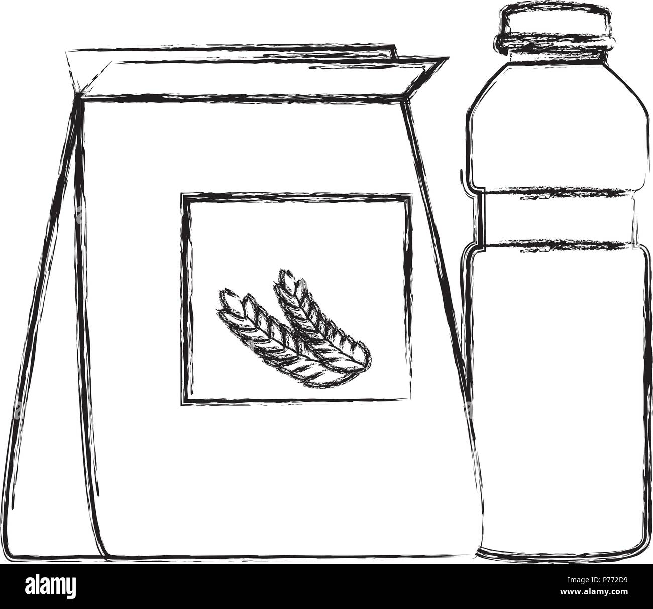 wheat bag with juice fruit bottle Stock Vector Image & Art Alamy