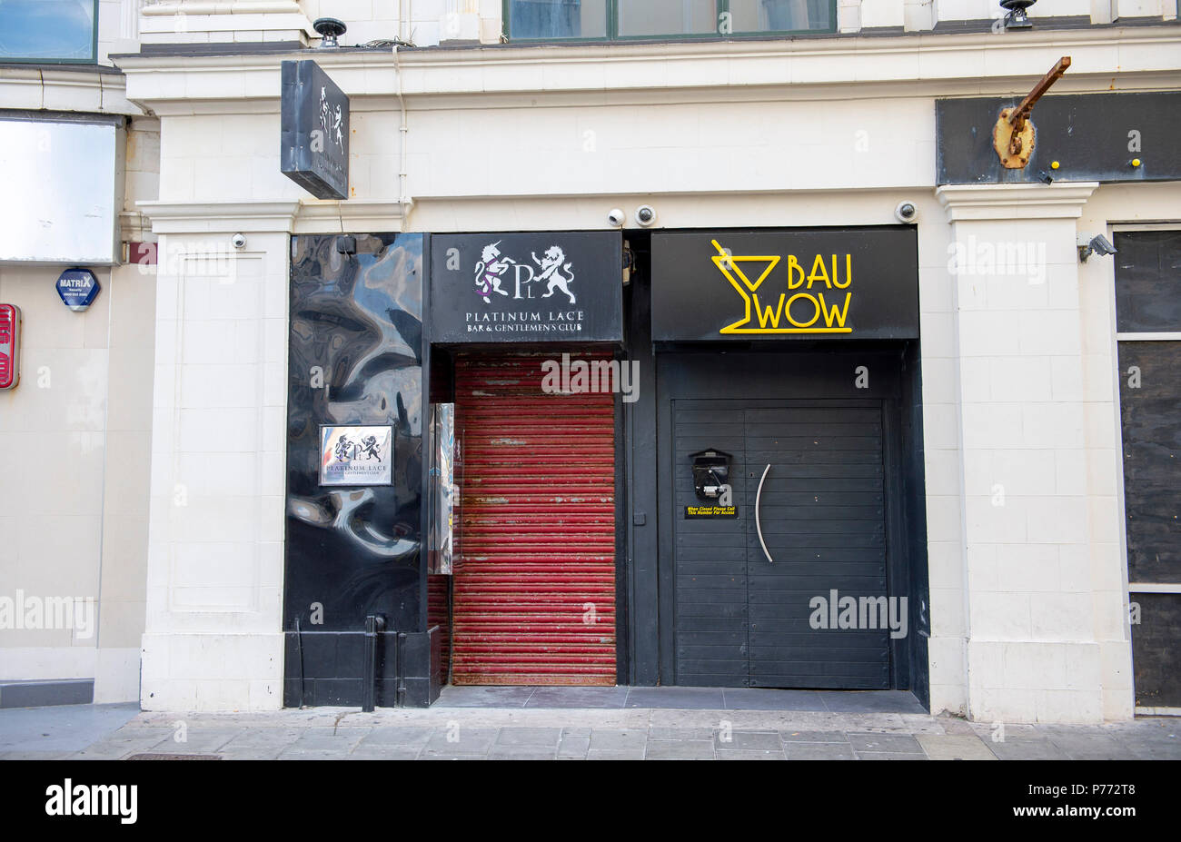 Bau Wow and Platinum Lace bar and gentleman club with lap dancing in East Street Brighton UK Stock Photo
