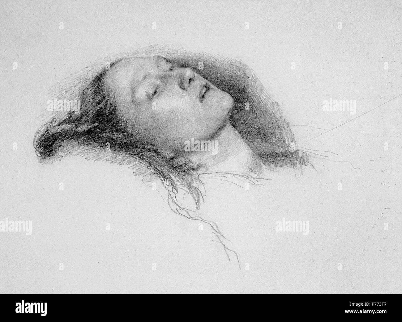 Millais  John Everett - Ophelia 1 (Study  Elizabeth Siddal) Stock Photo