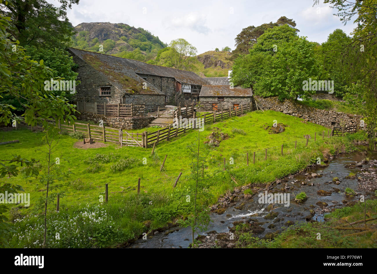 Yew Tree Farm (once owned by Beatrix Potter) near Coniston Lake District National Park Cumbria England UK United Kingdom GB Great Britain Stock Photo