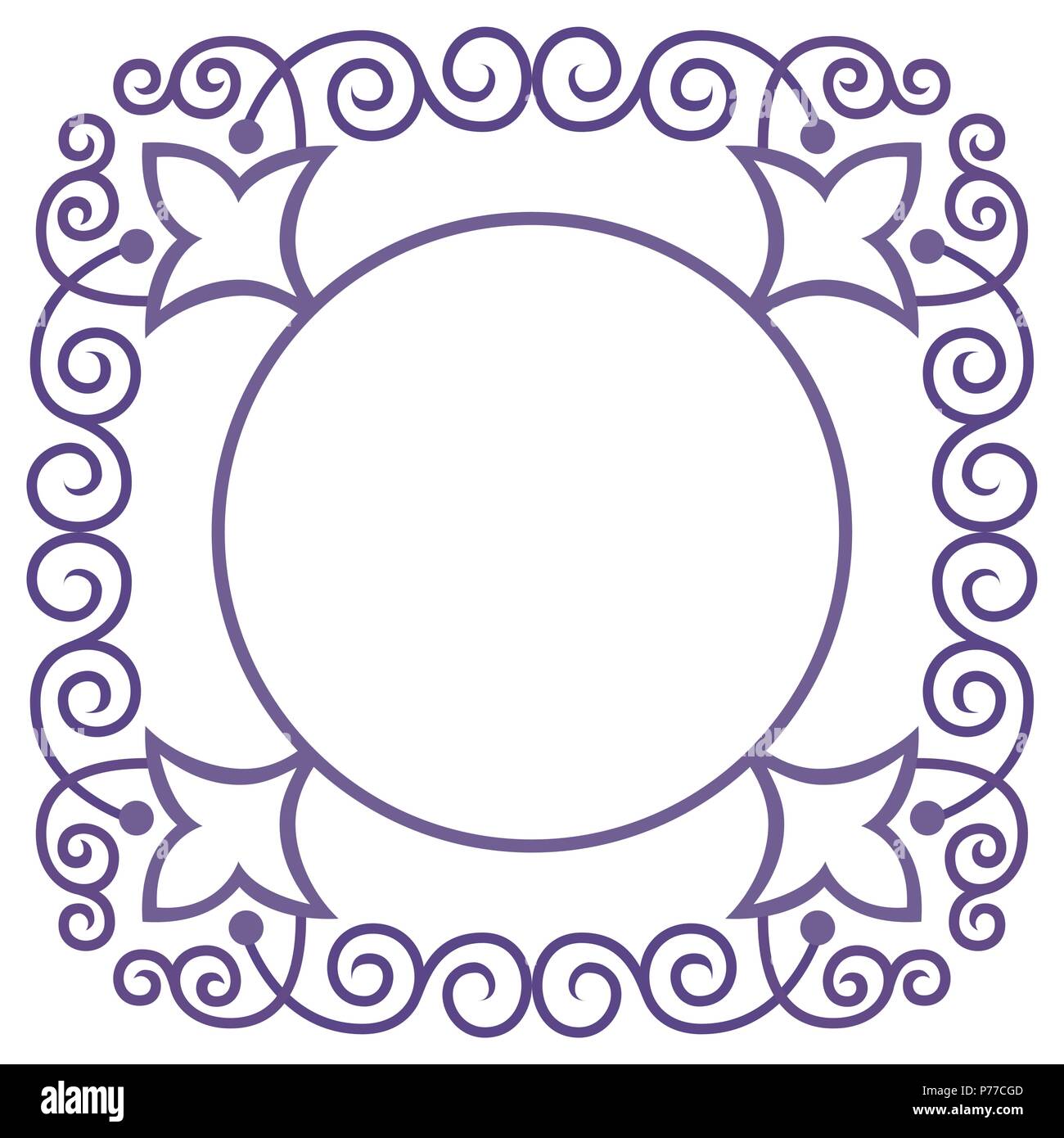 Basic ornamental border, pink floral frame Stock Vector Image & Art Alamy