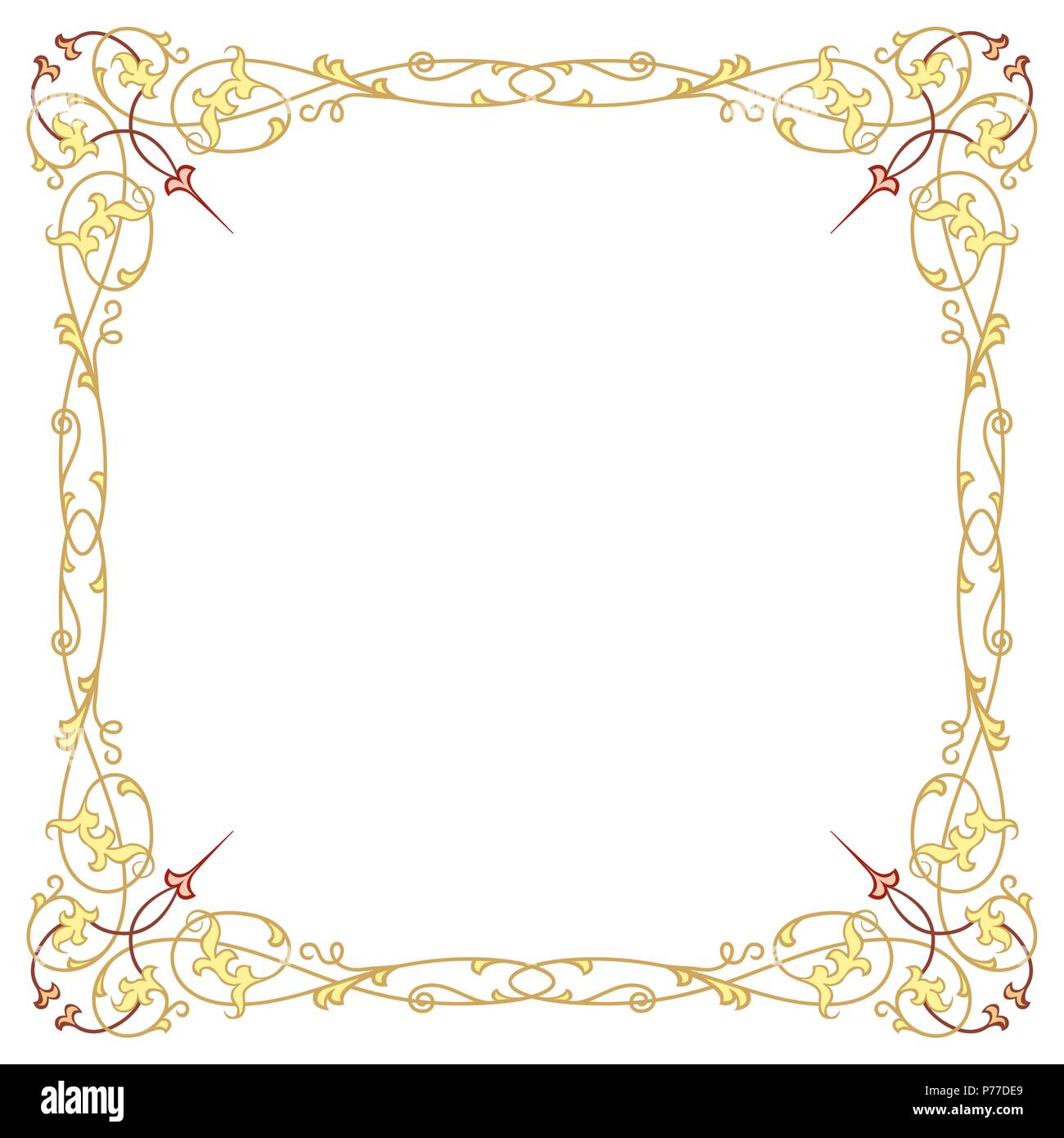 Luxury border frame with detailed ornate corners Stock Vector Image