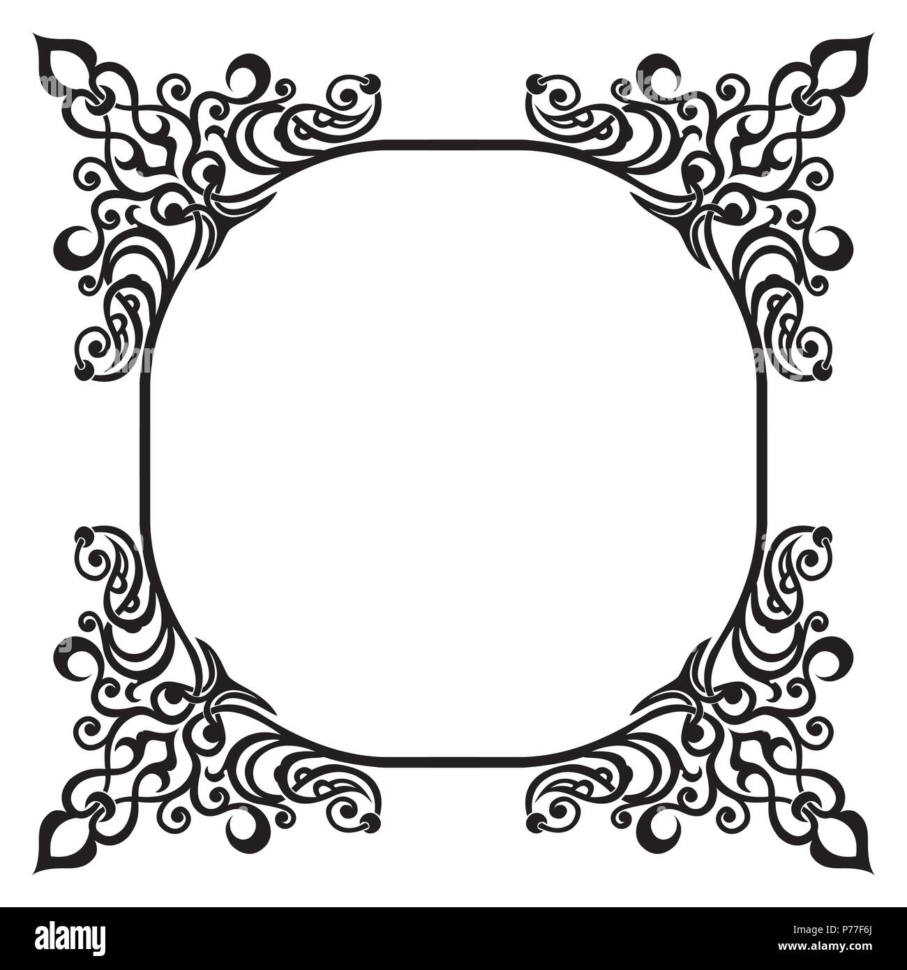 Garnished border, beautifully decorated corners Stock Vector Image ...