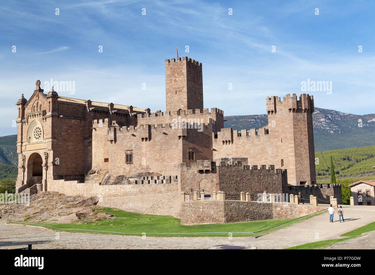 Spain, Javier, Castle of Xavier (Castillo de Javier). Built in the 10th century and famous for being the birthplace of Francis Xavier. Stock Photo