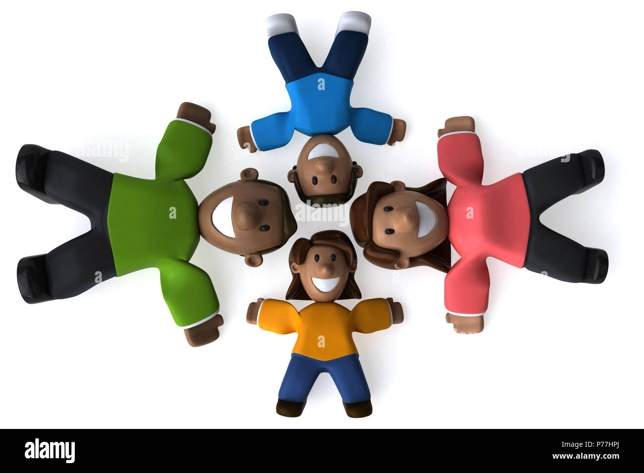 Happy family - 3D Illustration Stock Photo - Alamy