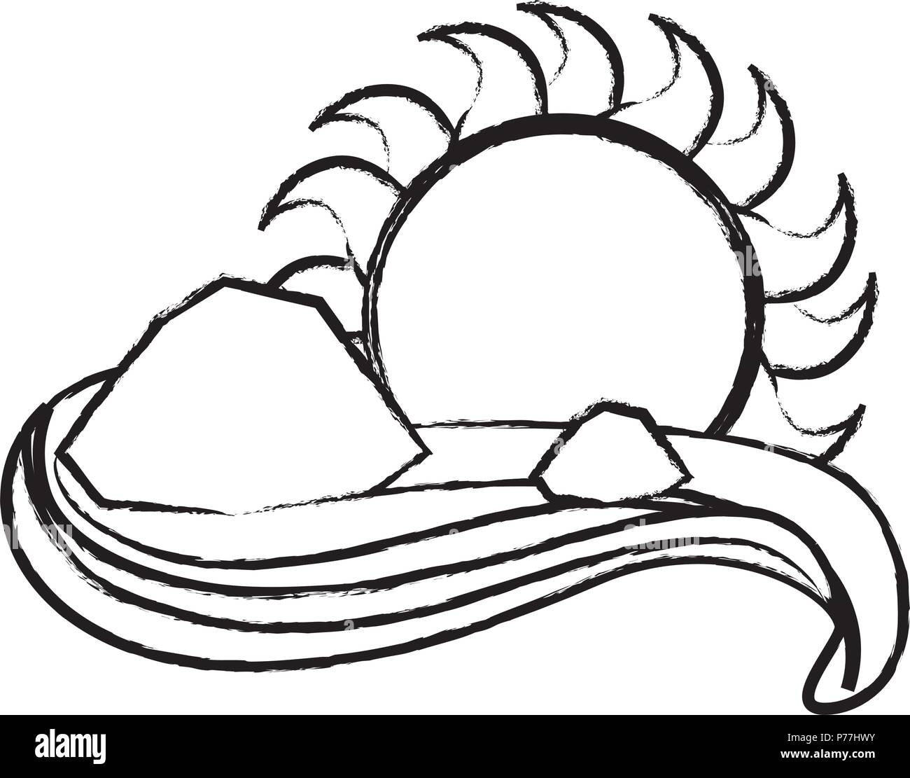 icebergs melted and sun icon over white background, vector illustration ...