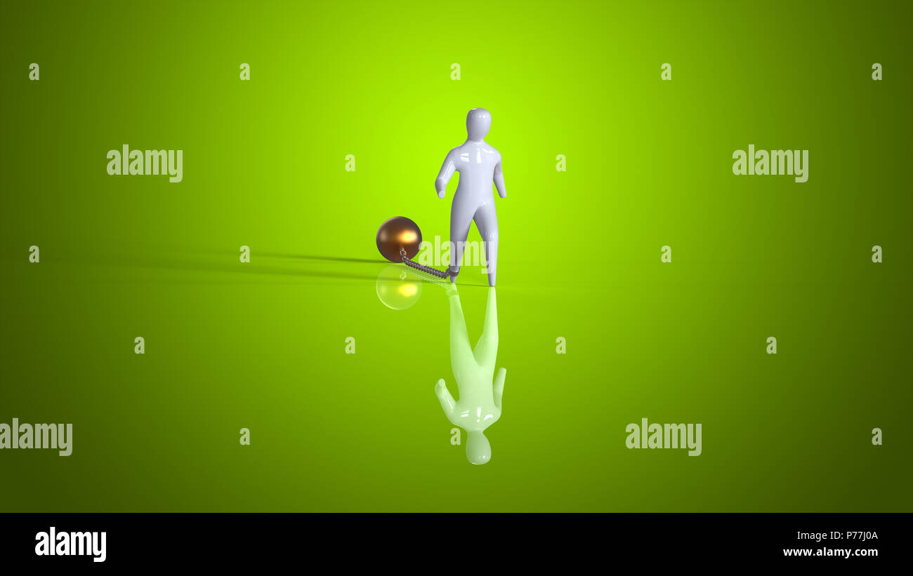 Chain and ball 3D Illustration Stock Photo Alamy