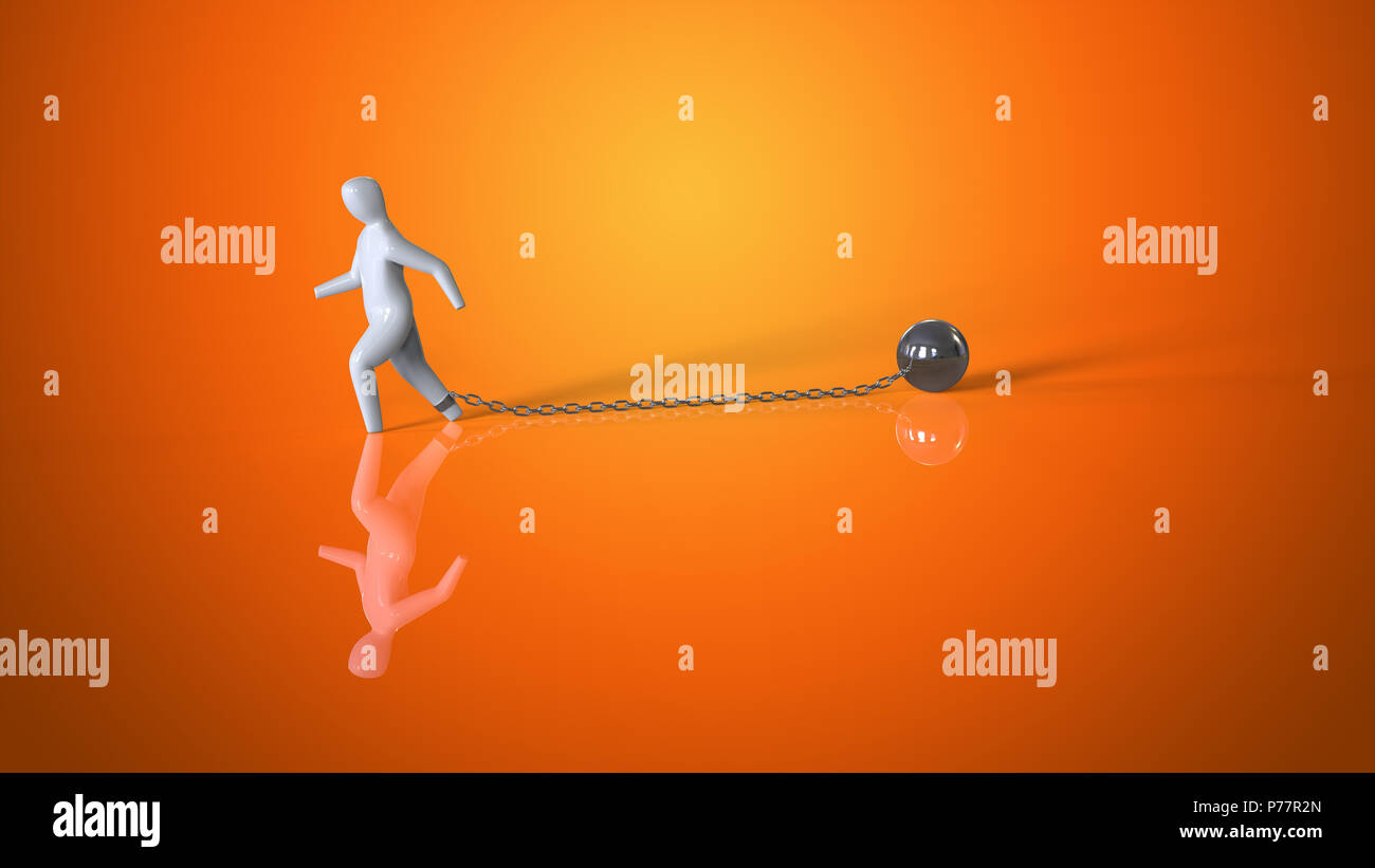 Chain and ball 3D Illustration Stock Photo Alamy