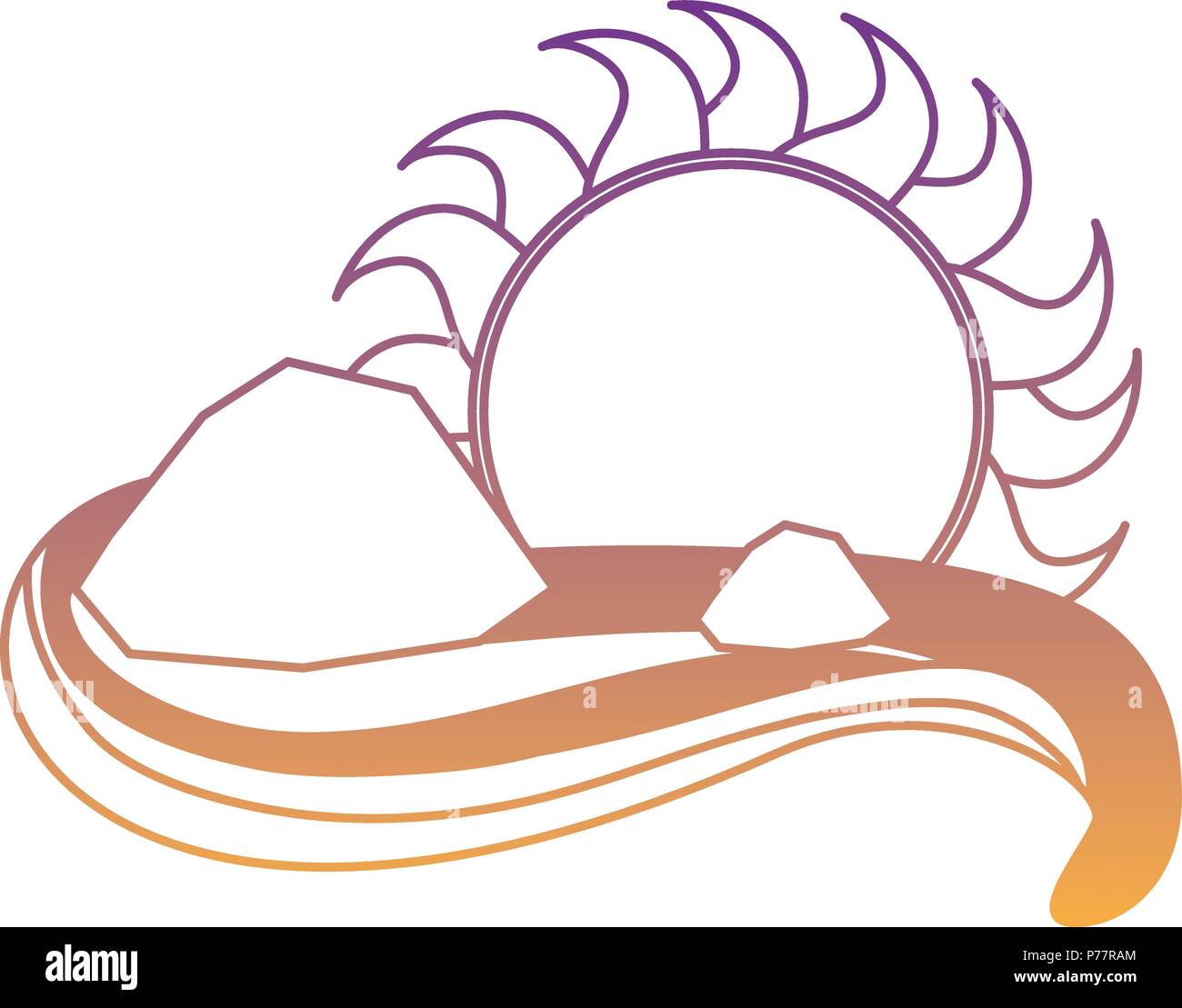 icebergs melted and sun icon over white background, vector illustration ...