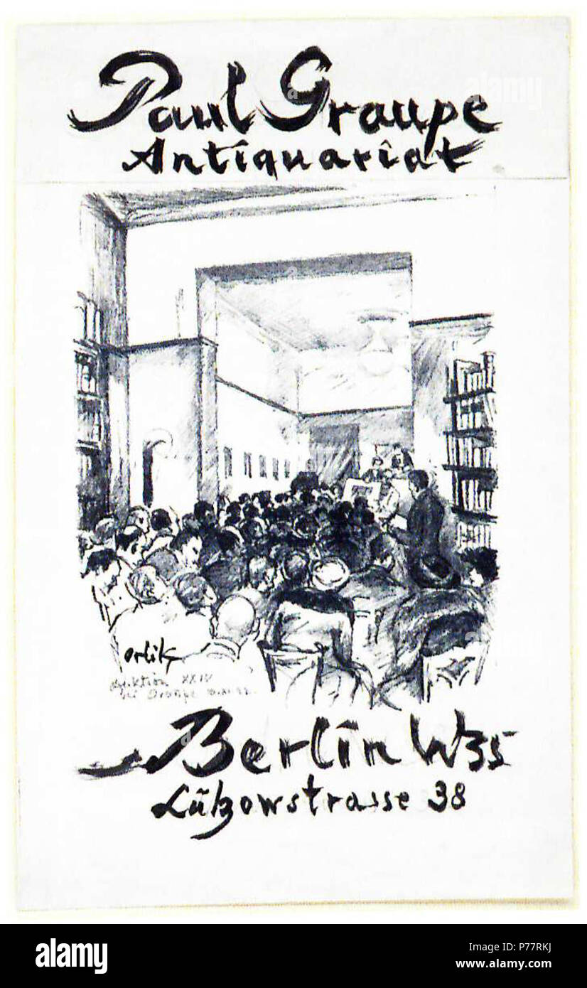 Deutsch: Emil Orlik Plakat Auktion bei Graupe 1922 . 1922 29 Emil Orlik Plakat Auktion bei Graupe 1922 Stock Photo