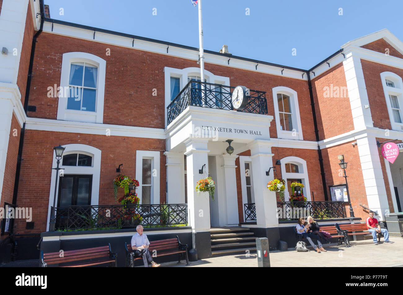Uttoxeter Town Hall in the Staffordshire market town of Uttoxeter Stock Photo