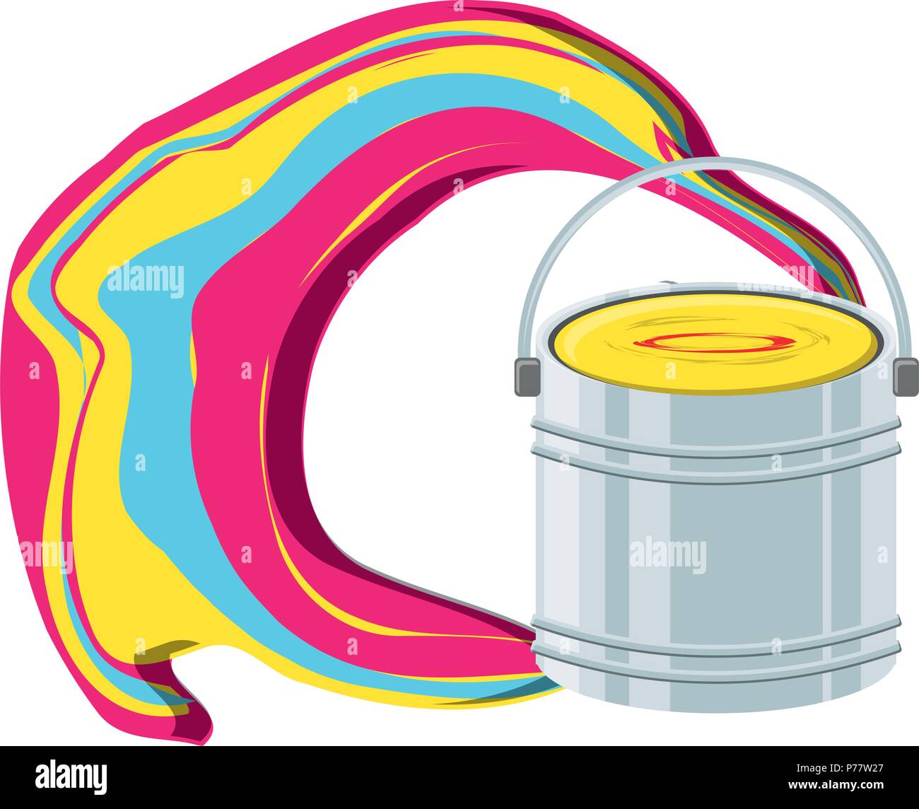can with colorful paint over white background, vector illustration Stock Vector Image & Art Alamy