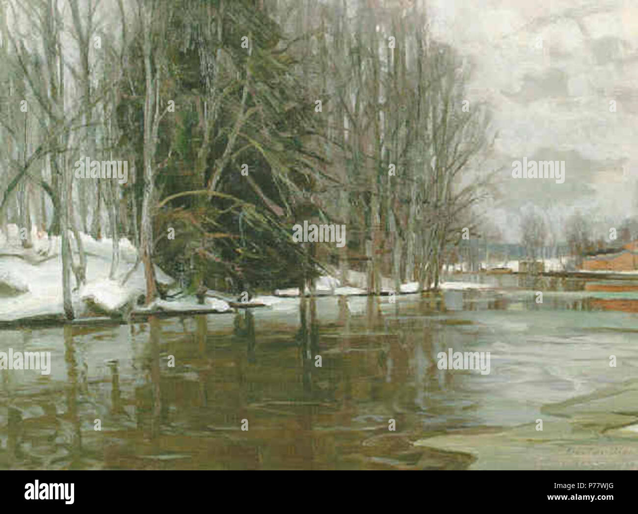 . Suomi: Jokimaisema Mustiosta 1917 55 Riversidemustio Stock Photo