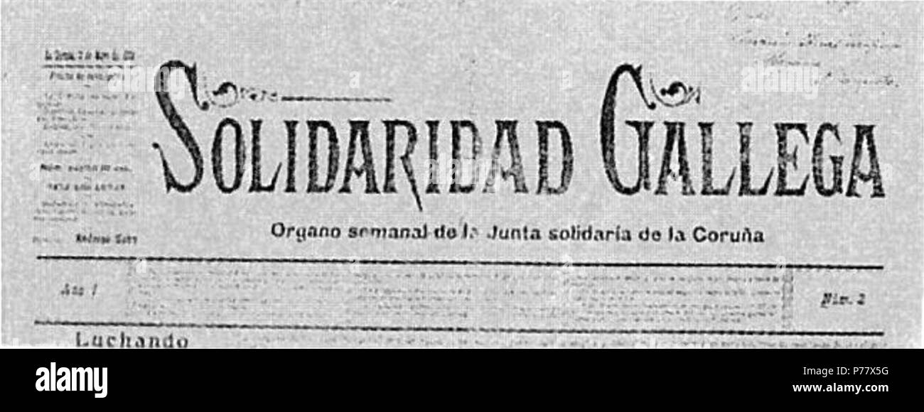 57 Solidaridad Gallega. Órgano semanal de la Junta solidaria de la Coruña. Año 1. Núm 2 Stock Photo