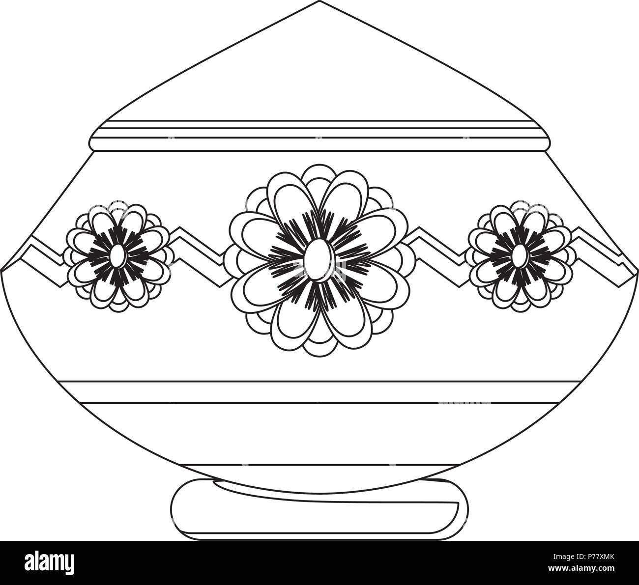 mud pot with floral design over white background, vector illustration Stock  Vector Image & Art - Alamy