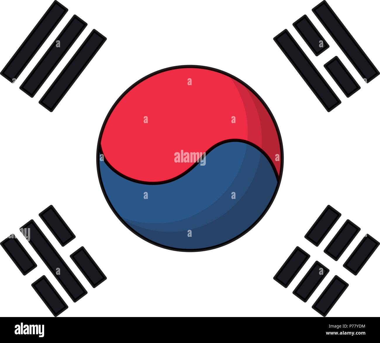 Design of south korea flag, vector illustration Stock Vector Image