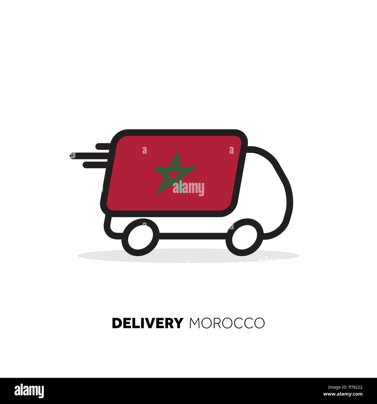 Morocco delivery van. Country logistics concept Stock Vector Image