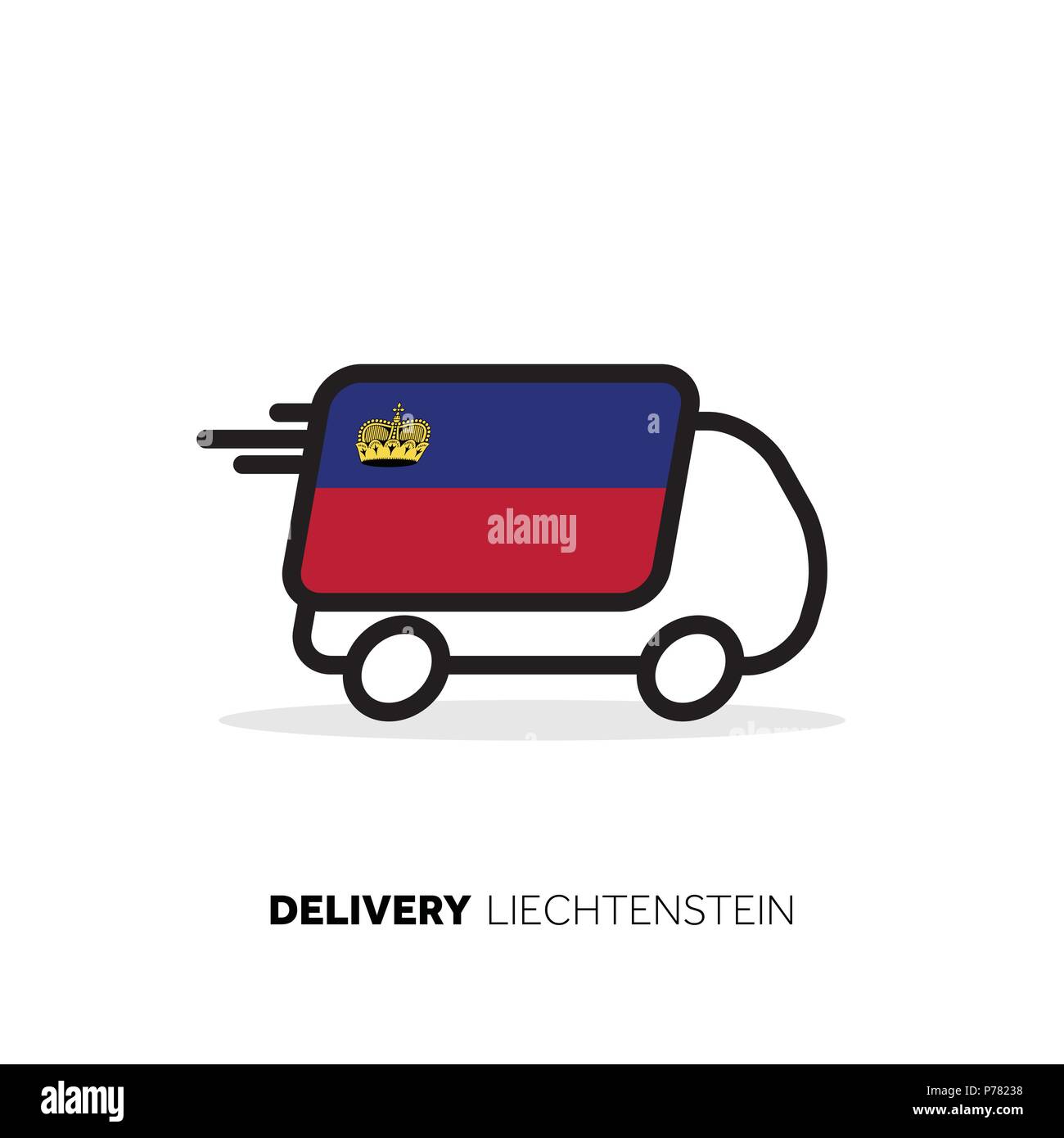 Lietchtenstein delivery van. Country logistics concept Stock Vector