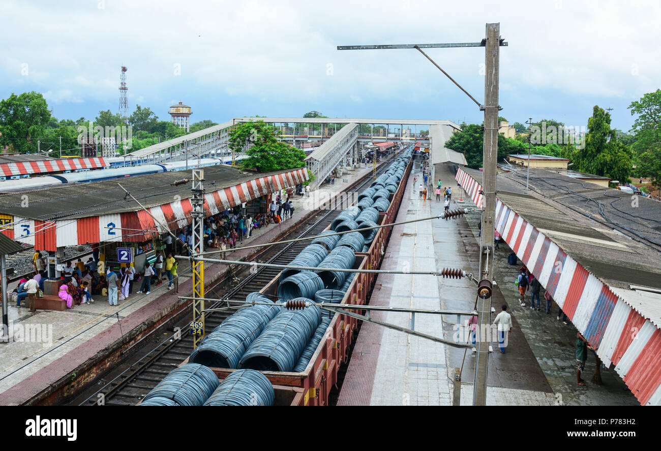 Gaya, India - Jul 10, 2015. Railway station in Gaya, India. Gaya is a holy city beside the Falgu River, in the northeast state of Bihar. Stock Photo