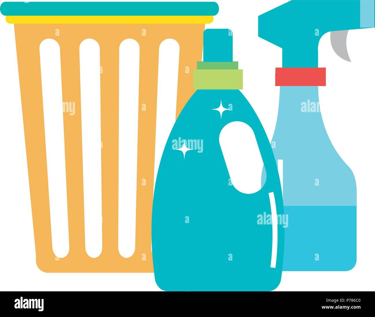 laundry service plastic bin Stock Vector