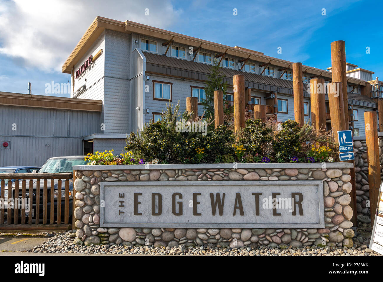 The legendary Edgewater Inn in Seattle , an iconic waterside hotel in Seattle, WA , USA Stock Photo