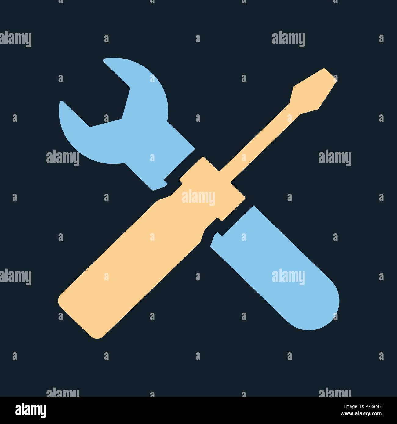 Isolated coloring Tools icon on black background - Vector Iconic Vector ...