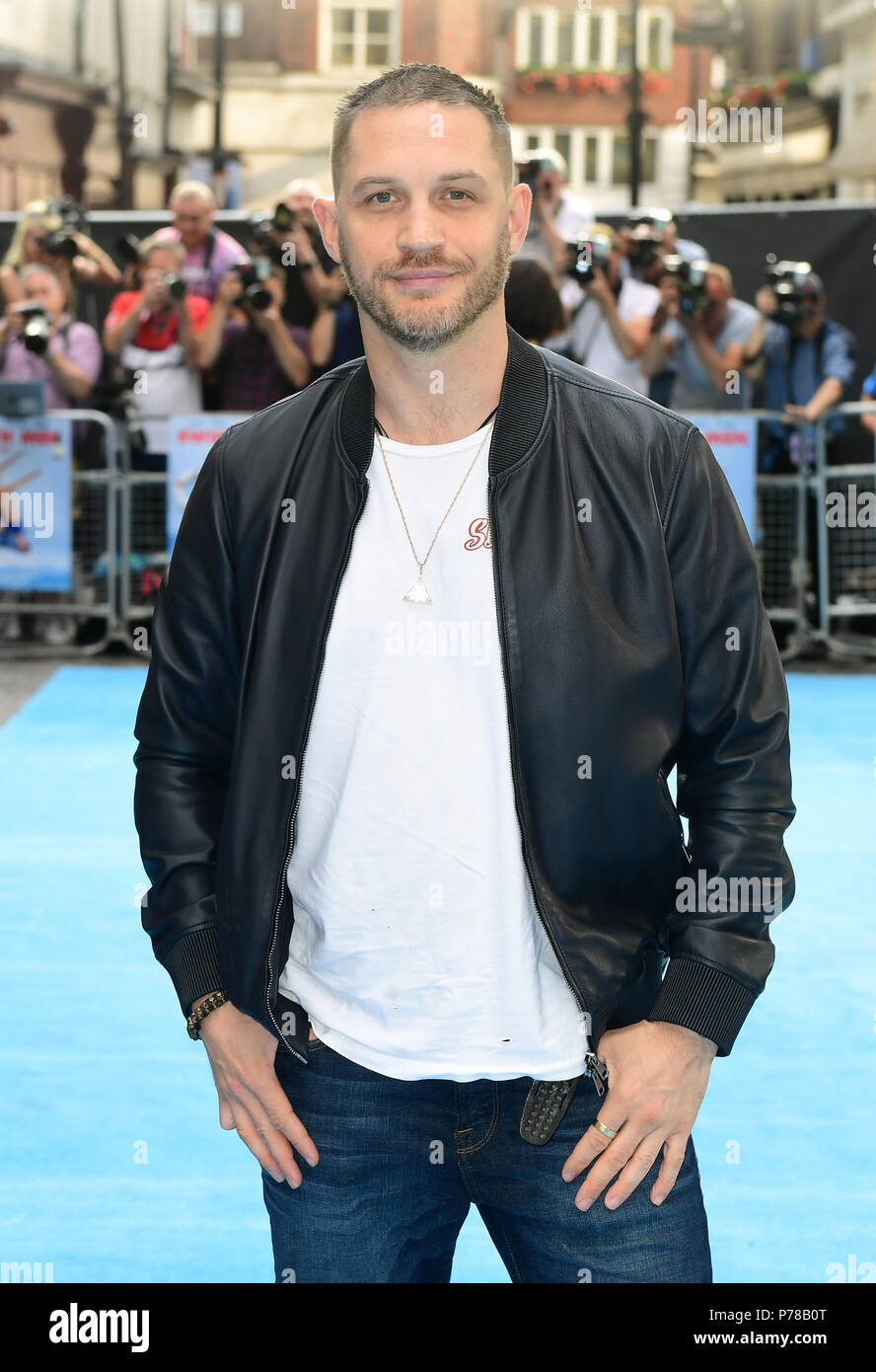 Tom Hardy attending the Swimming with Men premiere held at Curzon Mayfair,  London Stock Photo - Alamy