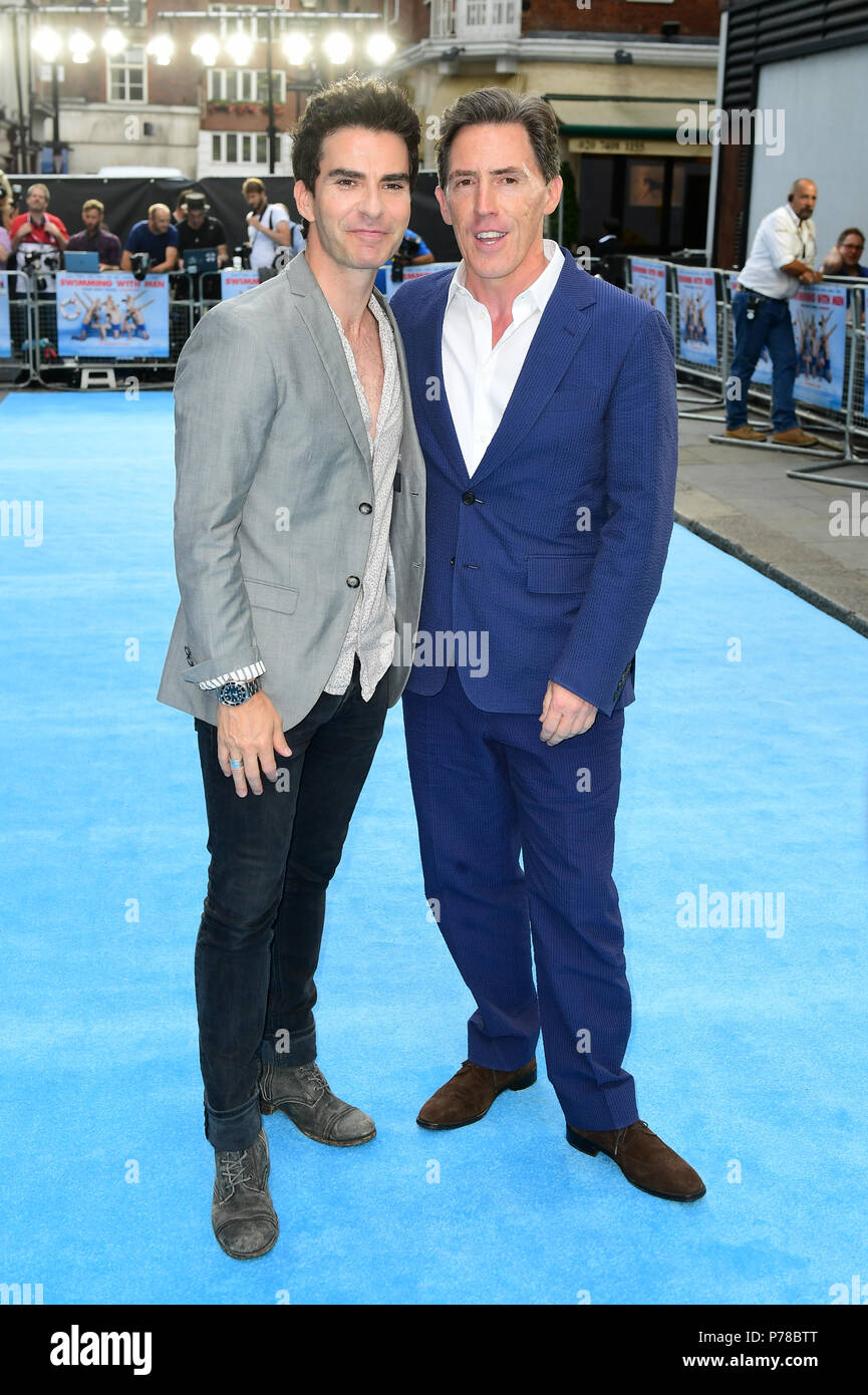 Kelly Jones (left) and Rob Brydon attending the Swimming with Men premiere  held at Curzon Mayfair, London Stock Photo - Alamy