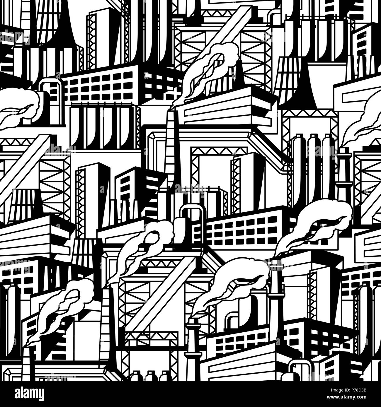 Industrial factory seamless pattern Stock Vector Image & Art - Alamy