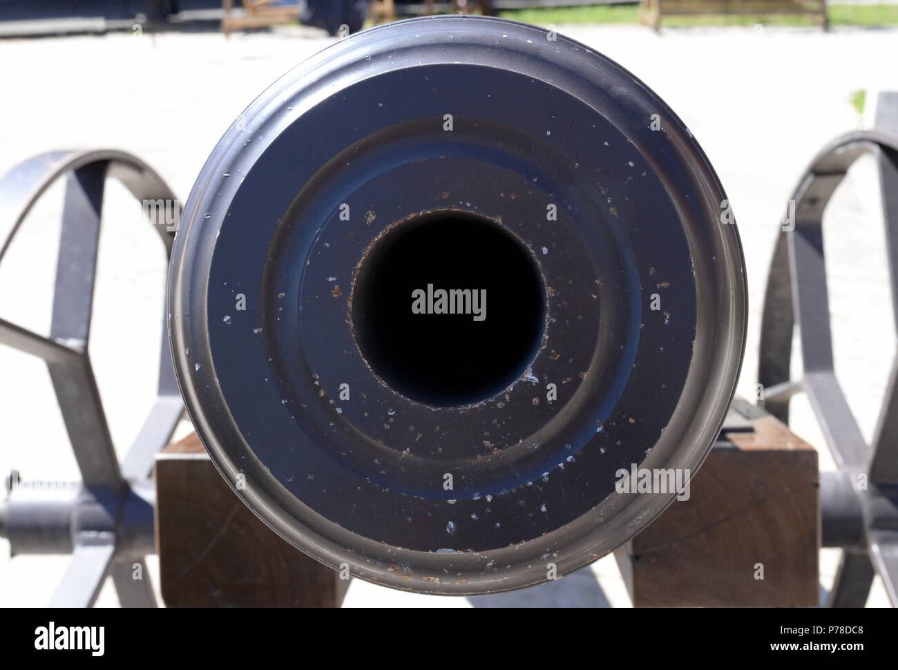 first World War cannon barrel hole detail Stock Photo - Alamy